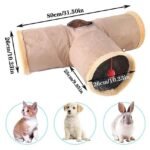 Plush Cat Play Tunnel with Crinkle Sound & Dangling Ball - Image 3