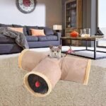 Plush Cat Play Tunnel with Crinkle Sound & Dangling Ball - Image 5