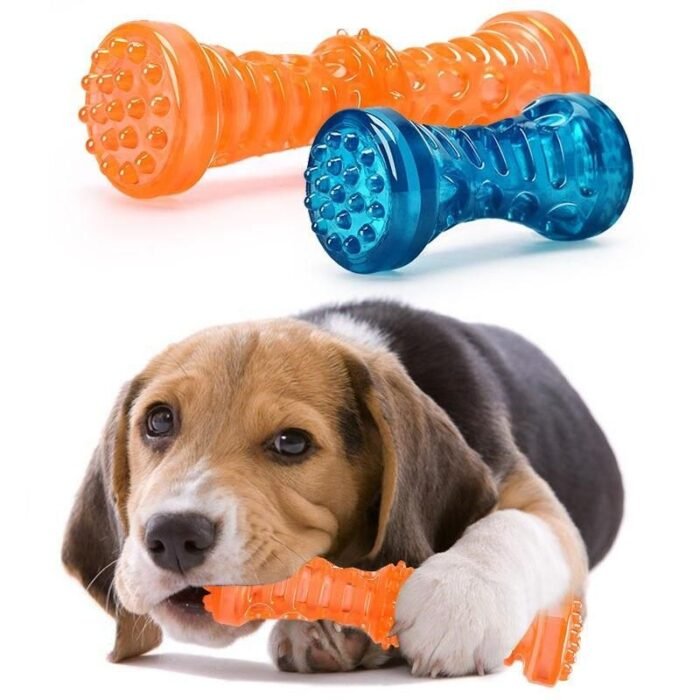 Durable Rubber Dog Chew Toy: Interactive Puppy Teething & Play Bone - Image 1