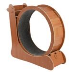Cherry Wood Cat Exercise Wheel Feline Fitness Treadmill - Image 2