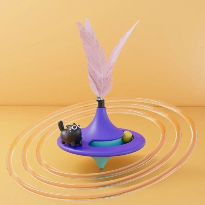 Interactive Gyroscopic Feather Cat Toy - Image 1