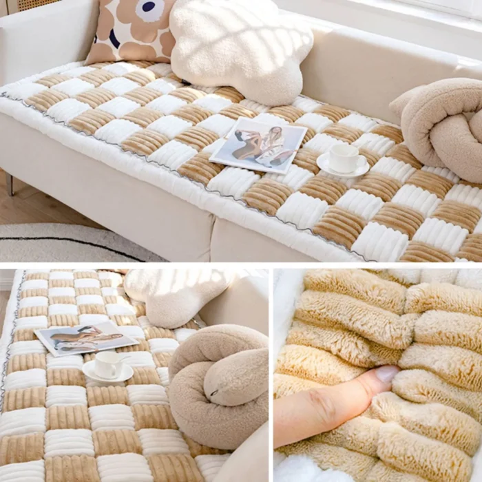 Luxurious Thickened Flannel Sofa Cover with Anti-Slip Backing - Image 4