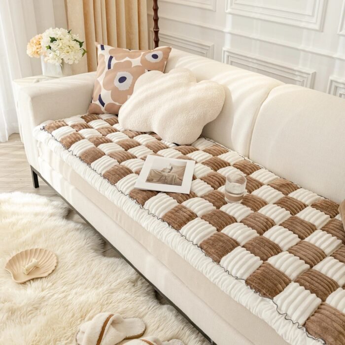 Luxurious Thickened Flannel Sofa Cover with Anti-Slip Backing - Image 5