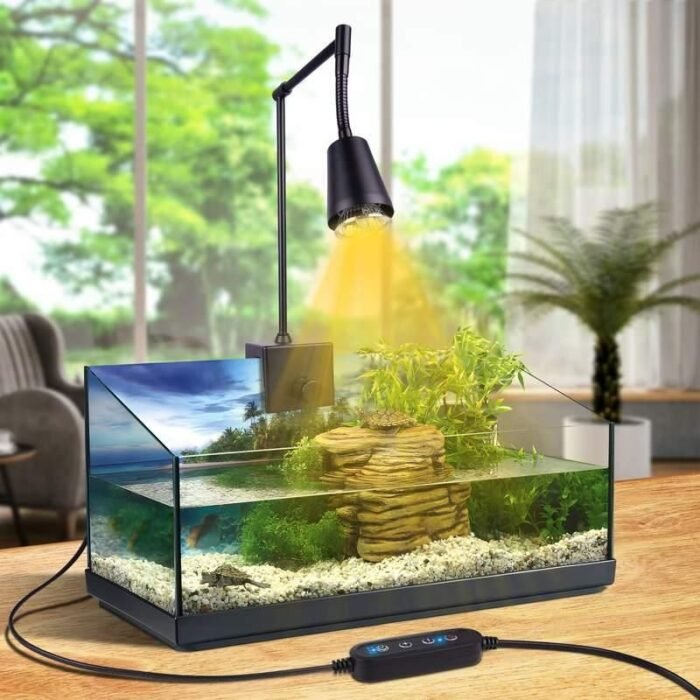 Advanced Reptile Heat Lamp - UVA/UVB Habitat Spotlight with Dimming & Timing for Turtles, Lizards, Snakes - Image 1