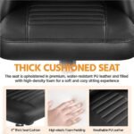 Elegant Black Faux Leather Armless Office Chair - Modern Tufted Design - Image 6