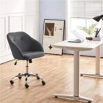 Modern Velvet Adjustable Swivel Office Chair - Image 7