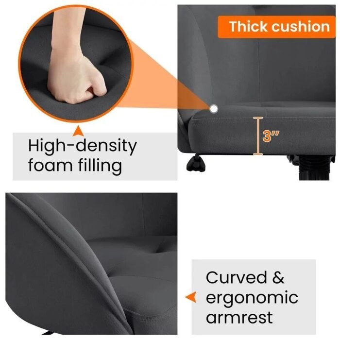 Modern Velvet Adjustable Swivel Office Chair - Image 4