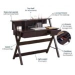 Elegant Wenge Writing Desk with Ample Storage - Image 4