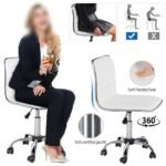 SMILE MART Modern Adjustable Armless Faux Leather Swivel Office Chair - Image 4