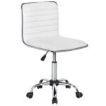 SMILE MART Modern Adjustable Armless Faux Leather Swivel Office Chair