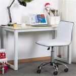 SMILE MART Modern Adjustable Armless Faux Leather Swivel Office Chair - Image 6