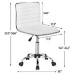 SMILE MART Modern Adjustable Armless Faux Leather Swivel Office Chair - Image 5