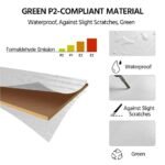 Modern White Wooden Computer Desk with Drawers and Keyboard Tray - Image 6