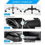 High-Back Ergonomic Swivel Office Chair - Adjustable, Faux Leather with Lumbar Support - Image 6