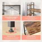 Space-Saving Home Office Writing Desk with Shelves & Sturdy Metal Frame - Image 5