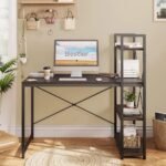 Space-Saving Home Office Writing Desk with Shelves & Sturdy Metal Frame - Image 3