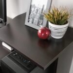 Cinnamon Cherry Finish Computer Desk with Storage - Image 5