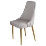 Elegant Modern Dining Chair with Gold Legs - Luxury Synthetic Leather Seating for Home and Events - Image 2