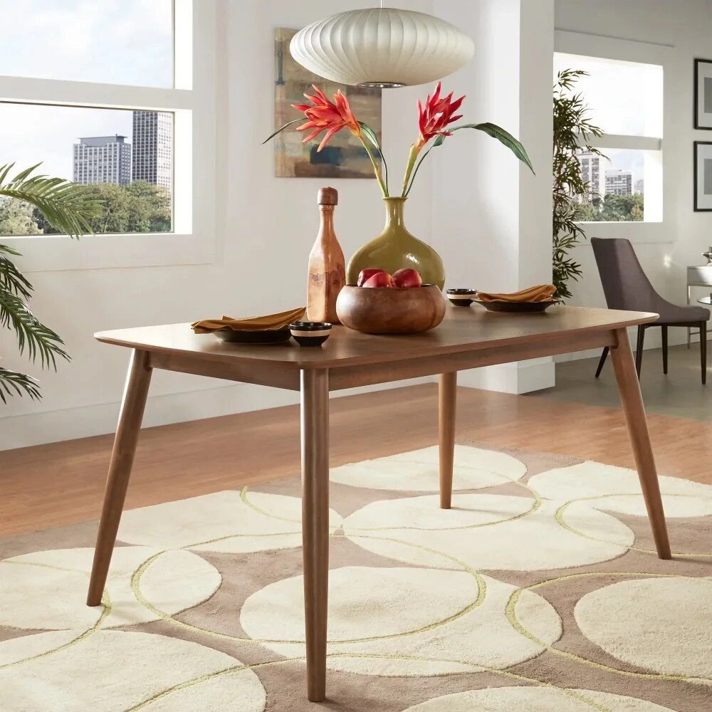 61778-a6aff6.jpg Mid-Century Modern 63" Natural Finish Wood Dining Table - Image 1