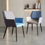 Luxury Minimalist Modern Dining Chair with Armrests - Ergonomic PU Leather Office & Kitchen Seating - Image 6