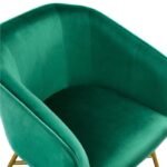 Elegant Green Velvet Club Accent Chair - Modern Metal-Legged Seating - Image 6