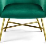 Elegant Green Velvet Club Accent Chair - Modern Metal-Legged Seating - Image 5