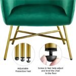 Elegant Green Velvet Club Accent Chair - Modern Metal-Legged Seating - Image 4