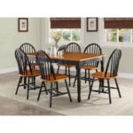 Elegant Black and Oak Solid Wood Dining Chairs - Set of 2 - Image 3
