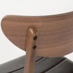 Elegant Mid Century Modern Leather Dining Chairs, Set of 2, Dark Brown - Image 7