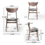 Elegant Mid Century Modern Leather Dining Chairs, Set of 2, Dark Brown - Image 4