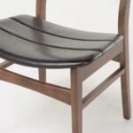 Elegant Mid Century Modern Leather Dining Chairs, Set of 2, Dark Brown - Image 6