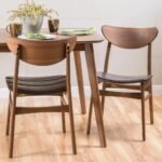 Elegant Mid Century Modern Leather Dining Chairs, Set of 2, Dark Brown - Image 3