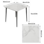 Modern Minimalist Sintered Stone Dining Table with Metal Legs - Image 7