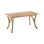 Elegant Teak Finish Acacia Wood Outdoor Dining Table - Image 6
