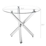 Elegant Round Glass Dining Table with Cross Leg Design - Image 3