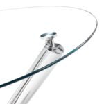 Elegant Round Glass Dining Table with Cross Leg Design - Image 6