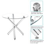Elegant Round Glass Dining Table with Cross Leg Design - Image 4