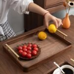 Elegant Wooden Serving Tray with Handles - Modern Rectangular Tableware for Home Decor - Image 6