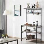 Modern Gray 4-Tier Baker's Rack with Hooks - Image 5