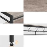 Modern Gray 4-Tier Baker's Rack with Hooks - Image 7