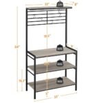 Modern Gray 4-Tier Baker's Rack with Hooks - Image 4