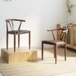 Luxurious Nordic-Style Leather Dining Chair with Armrests - Image 3
