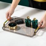 Elegant Acrylic Gold-Plated Serving Tray – Versatile and Eco-Friendly Household Accessory - Image 5