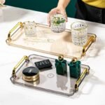 Elegant Acrylic Gold-Plated Serving Tray – Versatile and Eco-Friendly Household Accessory - Image 4