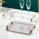 Elegant Acrylic Gold-Plated Serving Tray – Versatile and Eco-Friendly Household Accessory - Image 3