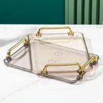 Elegant Acrylic Gold-Plated Serving Tray – Versatile and Eco-Friendly Household Accessory - Image 2