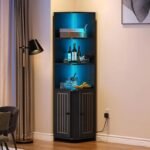 Modern LED-Lit Corner Cabinet