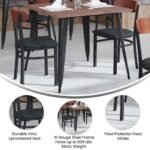 Walnut & Black Vinyl Dining Chair - Durable Metal Frame, Modern Design - Image 5