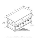 Modern Turn-N-Tube Coffee Table with Storage Bins, French Oak Grey/Black - Image 3