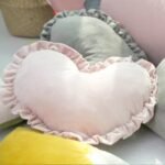 Charming Soft Pink Heart-Shaped Velvet Cushion - Image 4